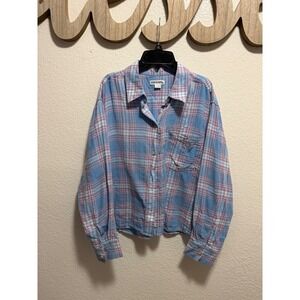 Eddie Bauer Collar Blue Top Size M